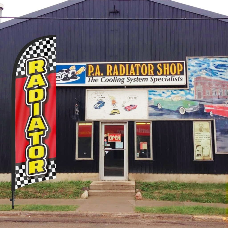 8ft Radiator Feather Flag with Pole & Stake