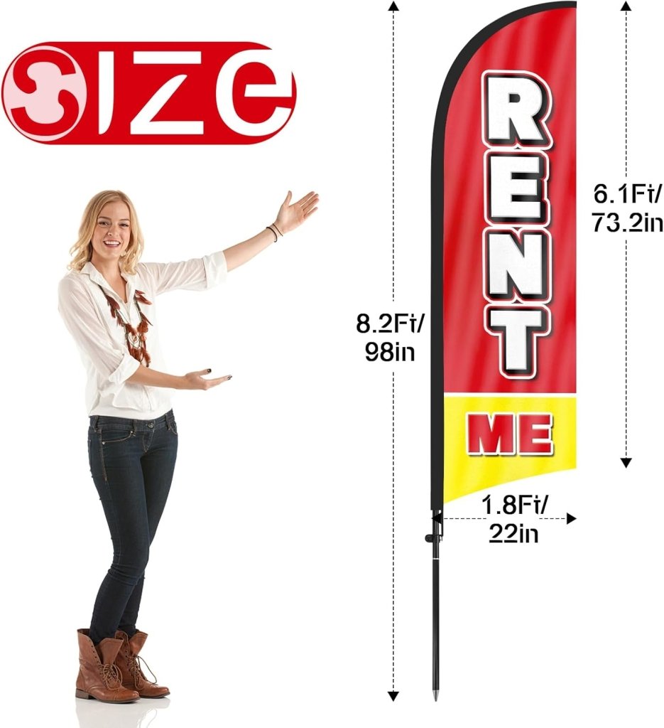 8FT Rent Me Feather Flag Pole Kit
