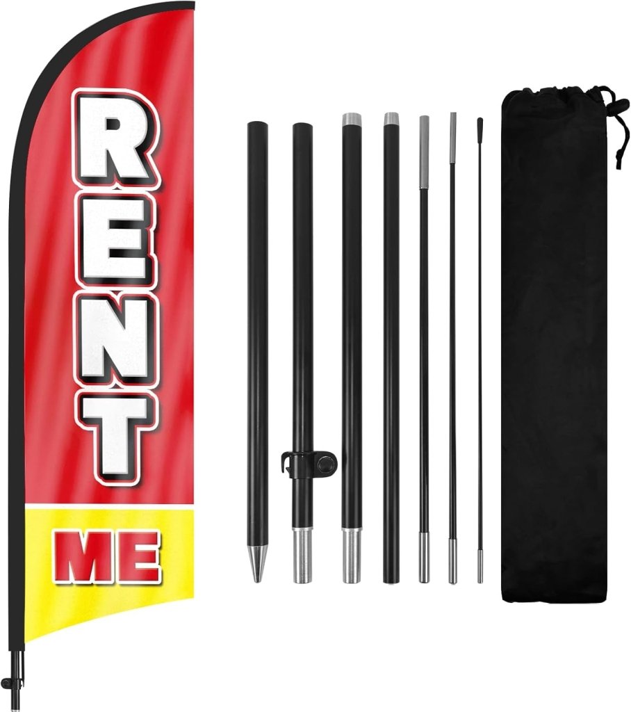 8FT Rent Me Feather Flag Pole Kit