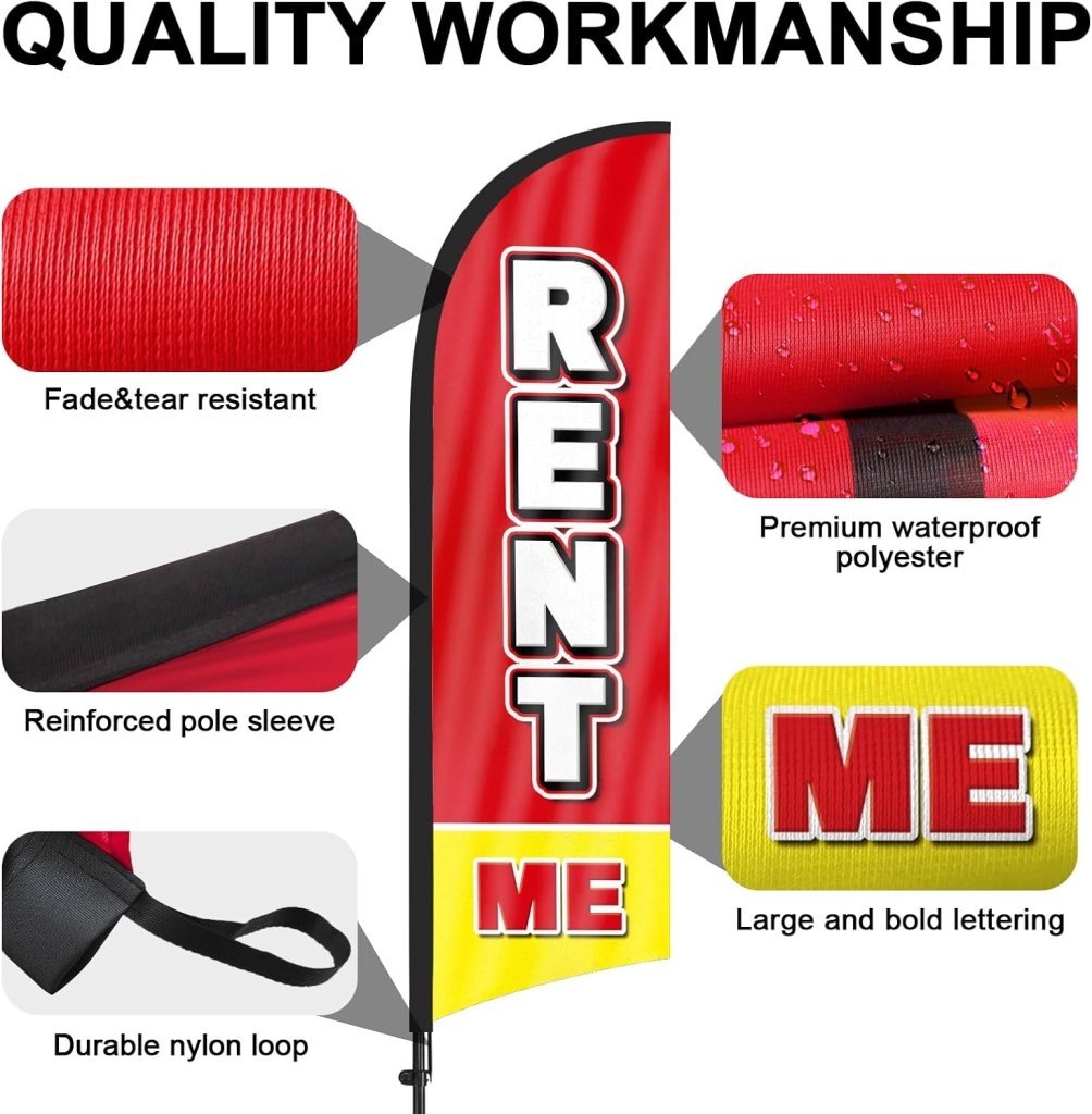 8FT Rent Me Feather Flag Pole Kit