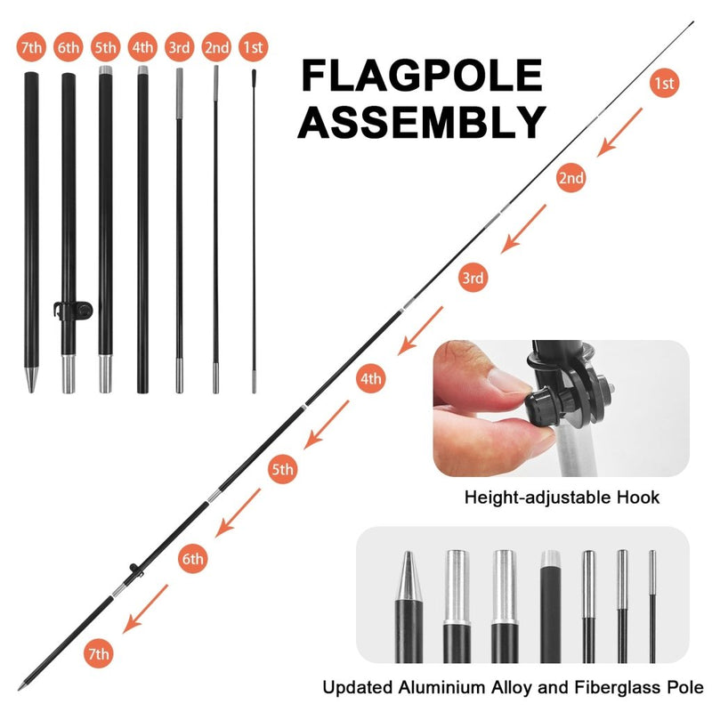 8ft Restaurant Feather Flag Kit with Pole and Stake