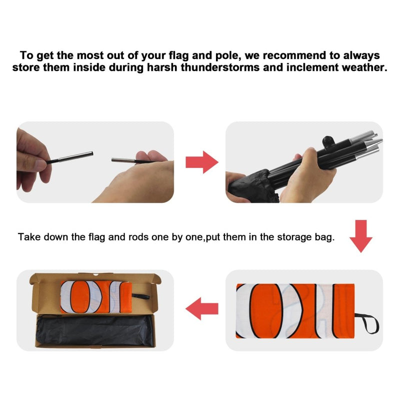 8ft Restaurant Feather Flag Kit with Pole and Stake