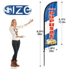 8ft Ricas Pupusas Feather Flag Kit with Pole and Stake