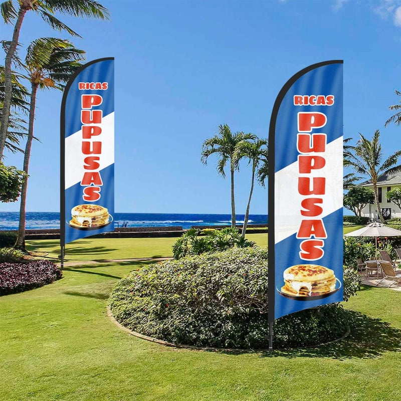 8ft Ricas Pupusas Feather Flag Kit with Pole and Stake