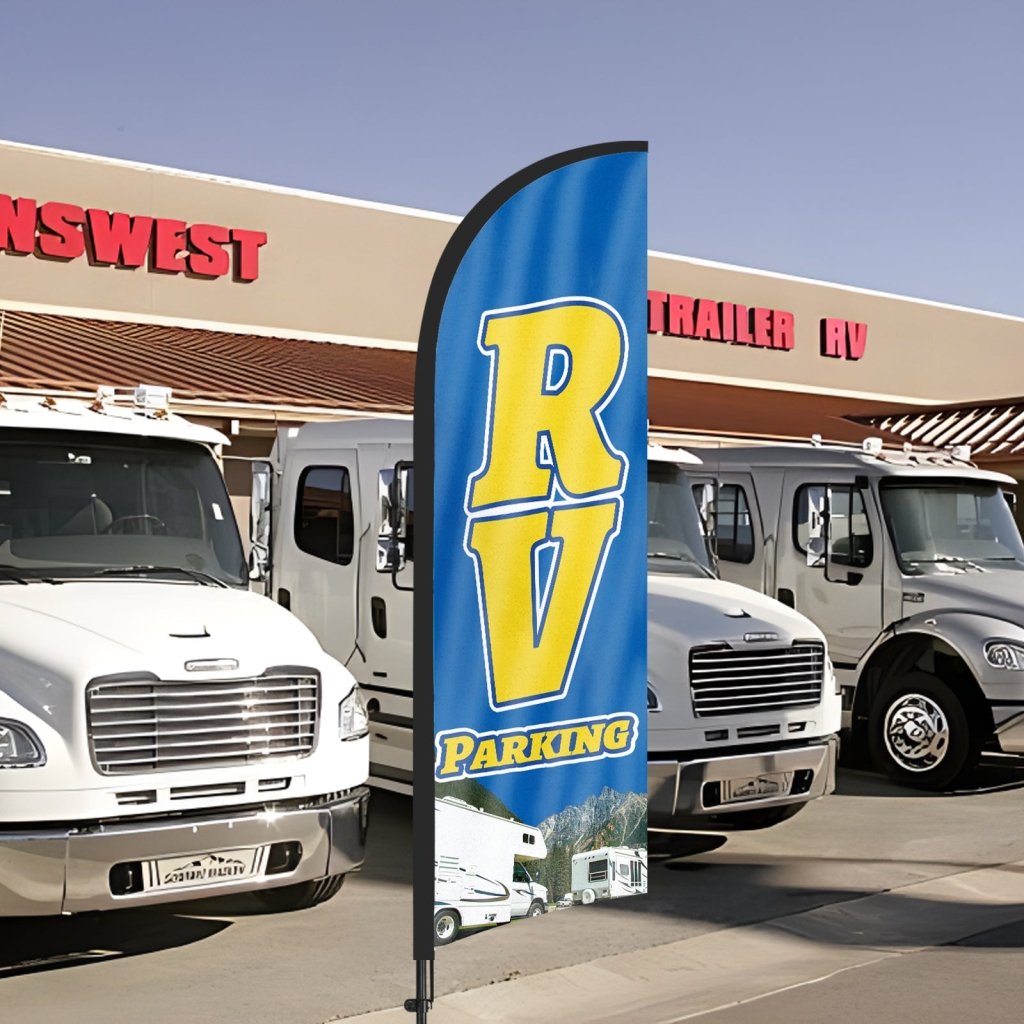 8ft RV Parking Feather Flag with Pole & Stake