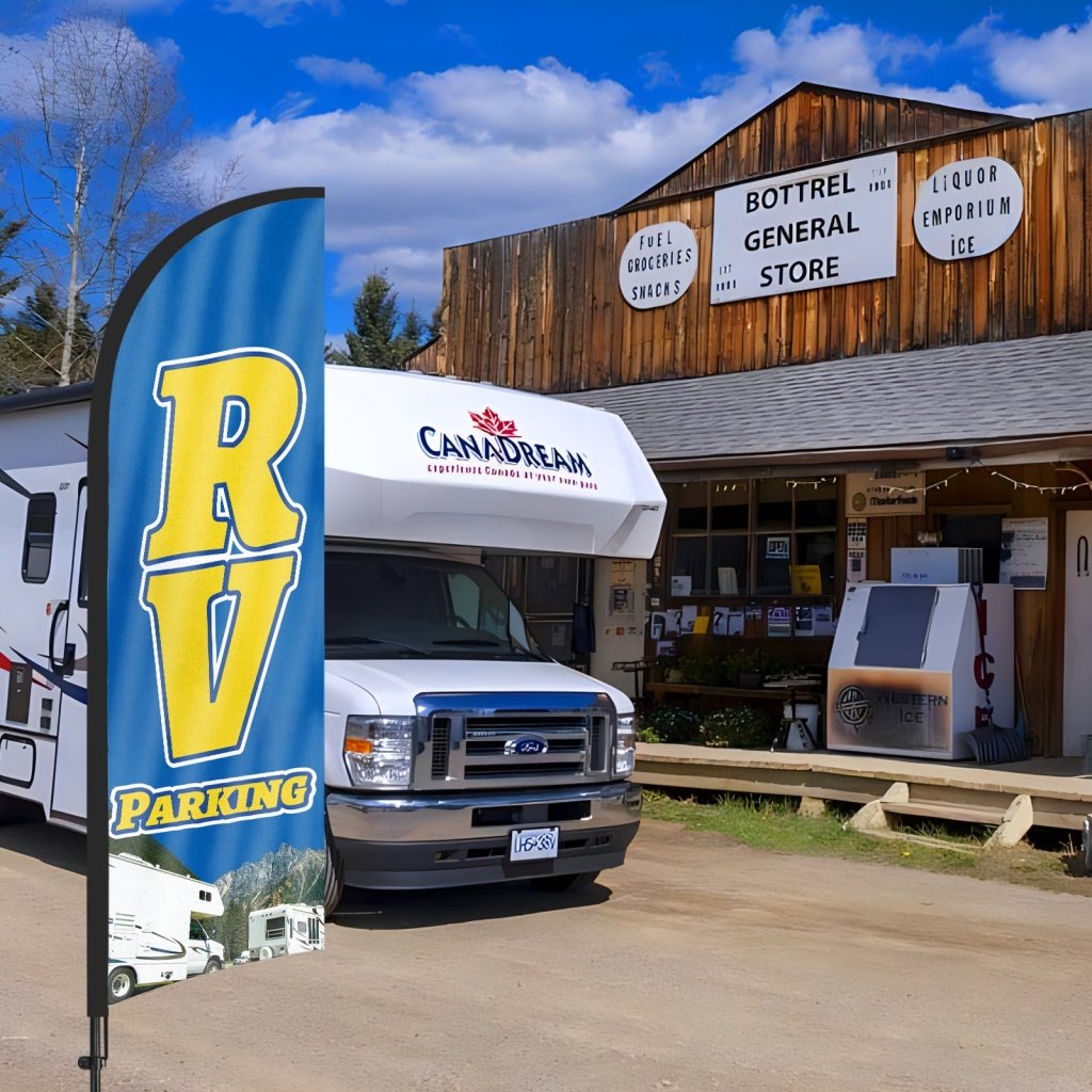 8ft RV Parking Feather Flag with Pole & Stake