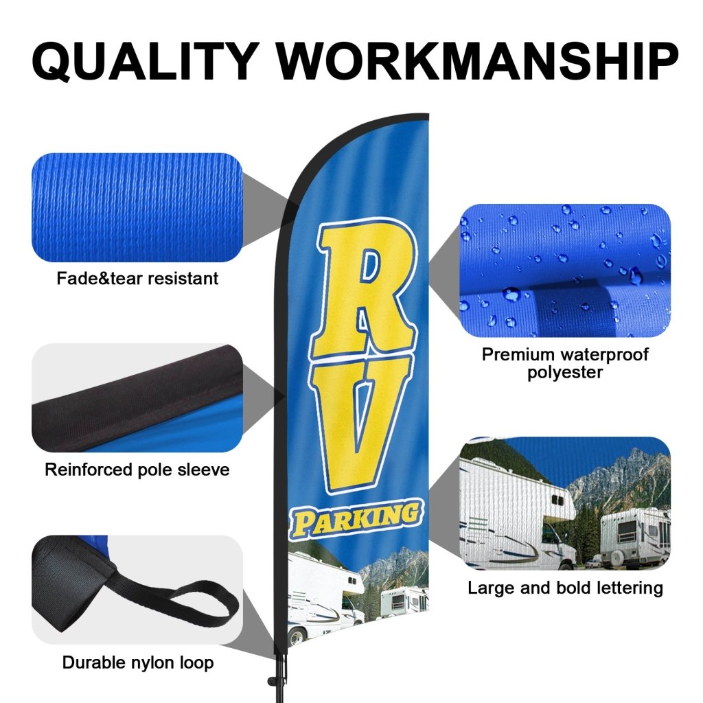 8ft RV Parking Feather Flag with Pole & Stake