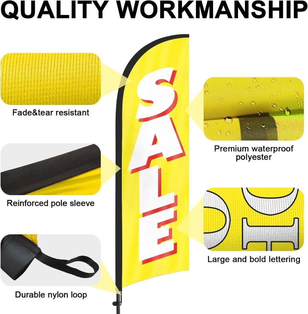 8Ft Sale Swooper Feather Flag for Sale Business 2Pack(Yellow)