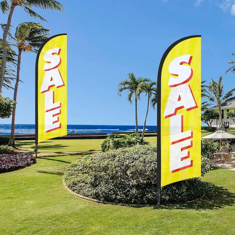 8Ft Sale Swooper Feather Flag for Sale Business 2Pack(Yellow)