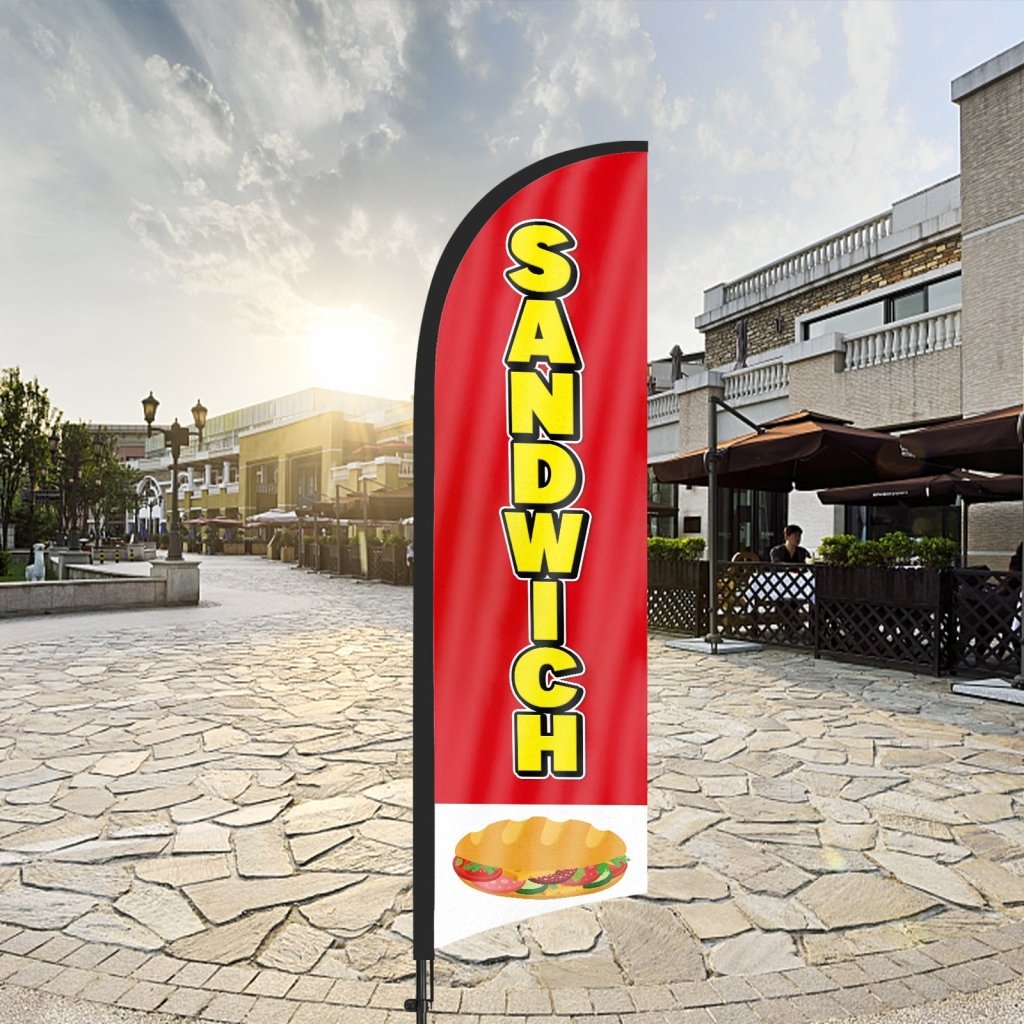 8ft Sandwich Feather Flag with Pole and Stake
