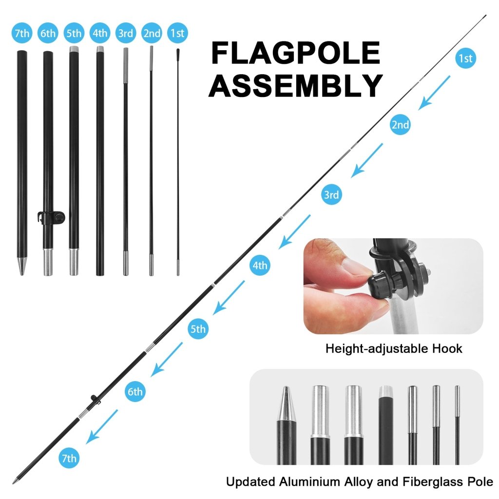 8ft Seafood Feather Flag Kit with Pole and Stake