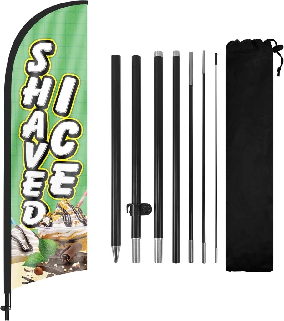 8Ft Shaved Ice Feather Flag Pole Kit