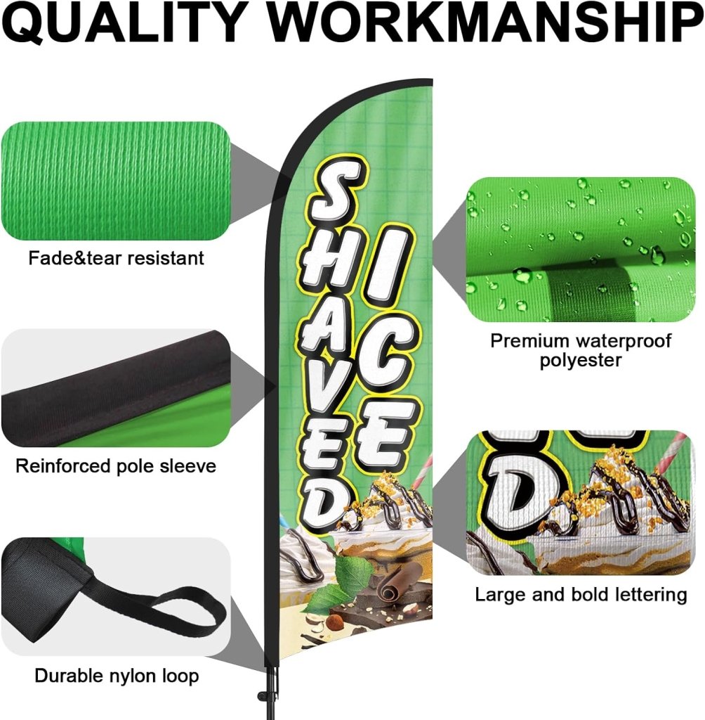 8Ft Shaved Ice Feather Flag Pole Kit