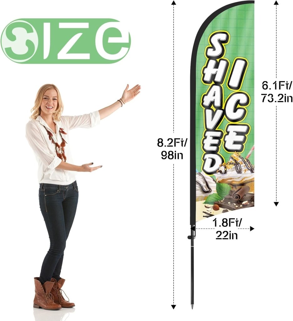 8Ft Shaved Ice Feather Flag Pole Kit