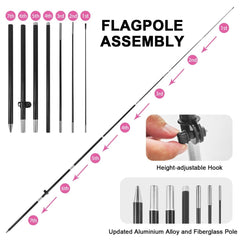 8ft Shoes Feather Flag Pole Kit