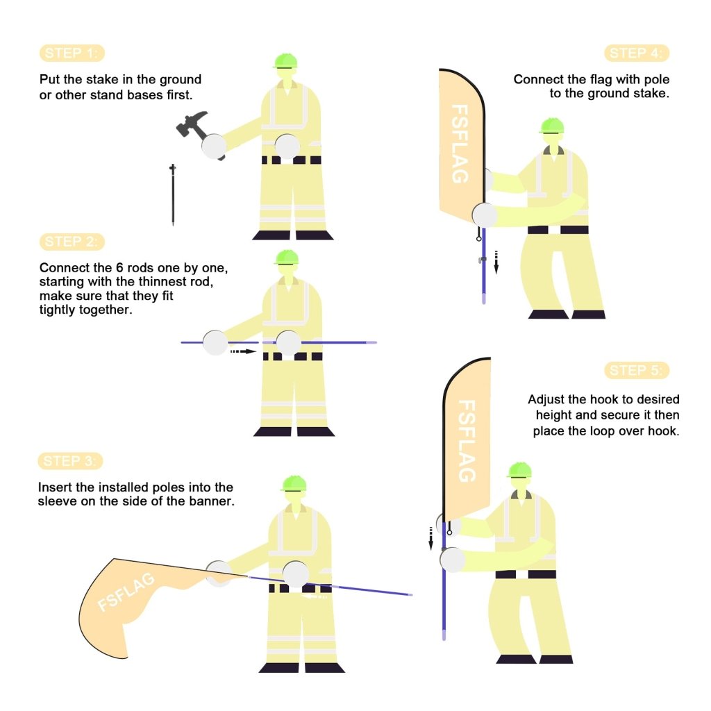 8ft Shoes Feather Flag Pole Kit