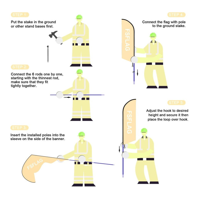 8ft Shoes Feather Flag Pole Kit