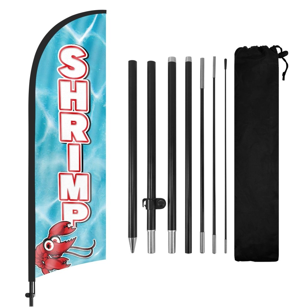 8ft Shrimp Feather Flag with Pole and Stake