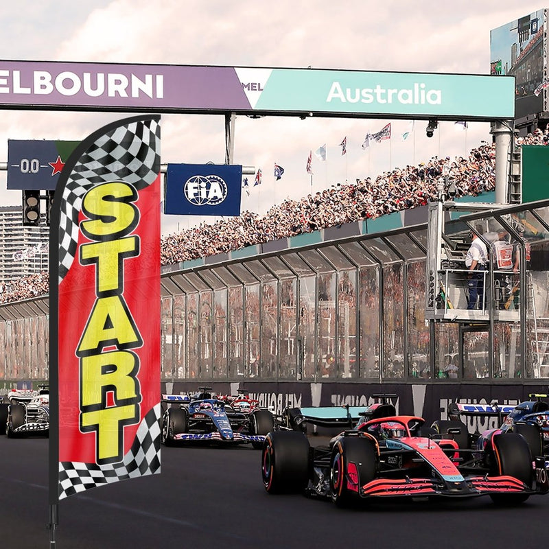 8ft Start Feather Flags with Pole and Ground Stake