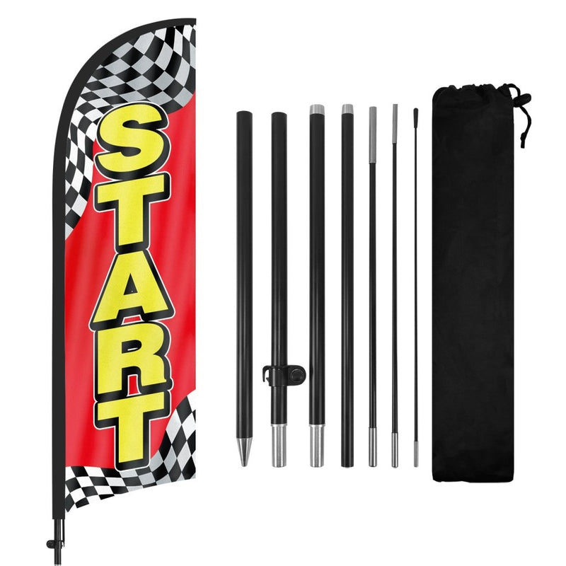 8ft Start Feather Flags with Pole and Ground Stake