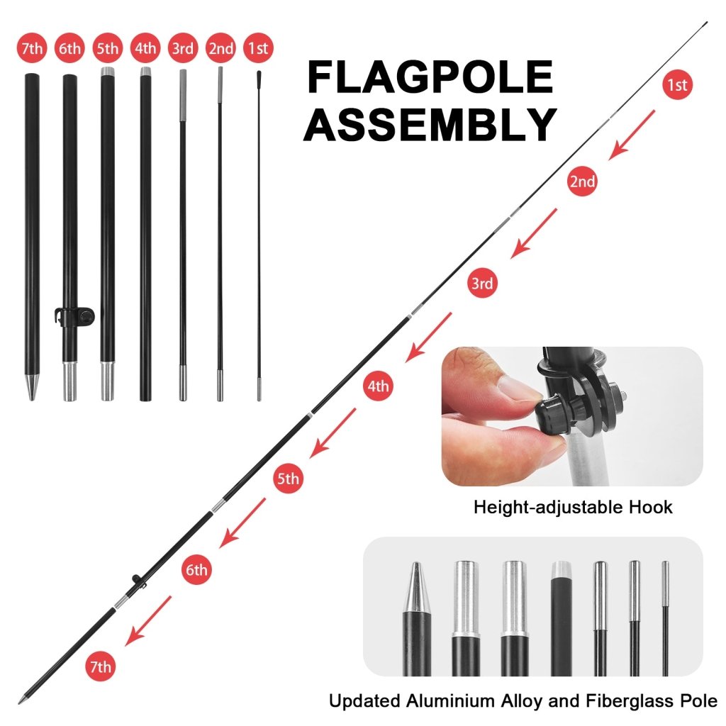 8ft Start Feather Flags with Pole and Ground Stake