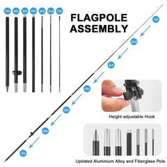 8Ft Summer Camp Feather Flag with Pole & Stake