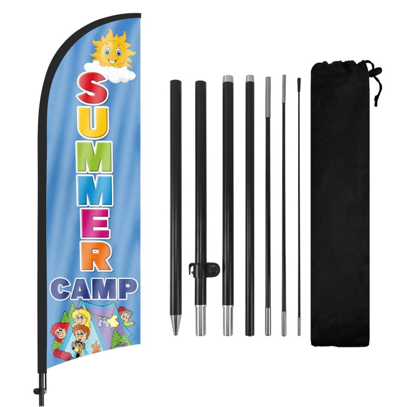8Ft Summer Camp Feather Flag with Pole & Stake