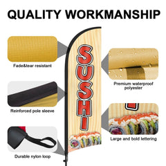 8Ft Sushi 01 Feather Flags with Pole and Ground Stake