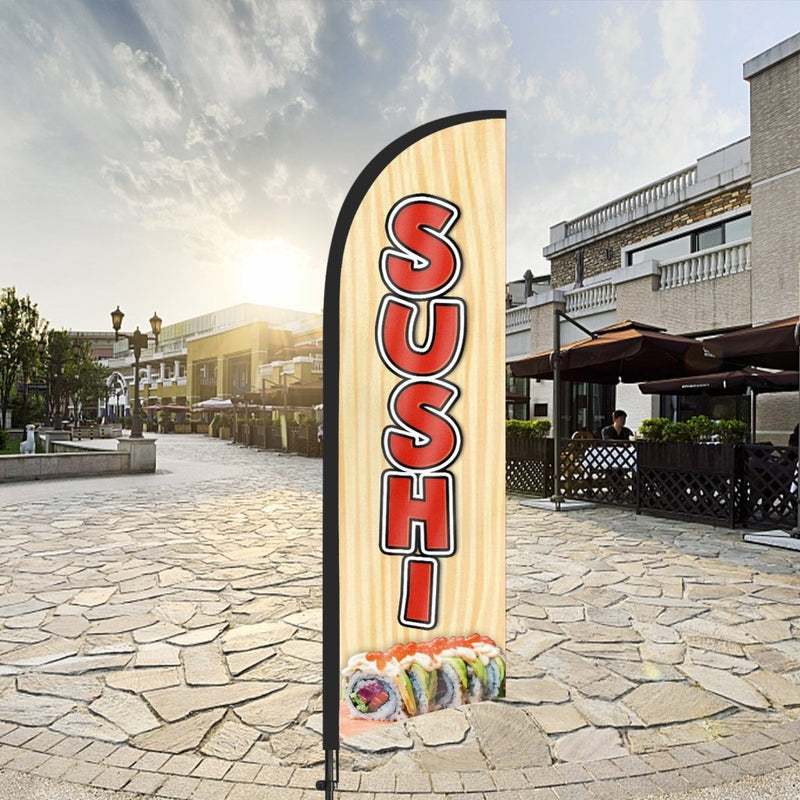 8Ft Sushi 01 Feather Flags with Pole and Ground Stake
