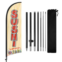 8Ft Sushi 01 Feather Flags with Pole and Ground Stake