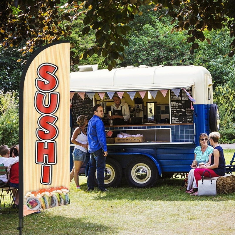8Ft Sushi 01 Feather Flags with Pole and Ground Stake