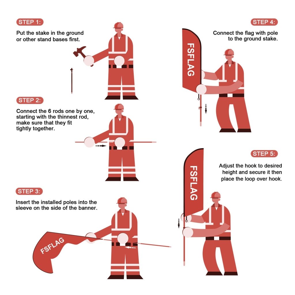 8Ft Sushi 02 Feather Flags with Pole and Ground Stake