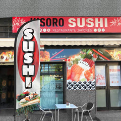 8Ft Sushi Feather Flags with Pole and Ground Stake