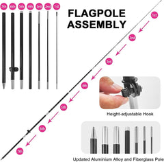 8FT Swooper Flag Sign for Barber Shop Beauty Salon Business 2Pack