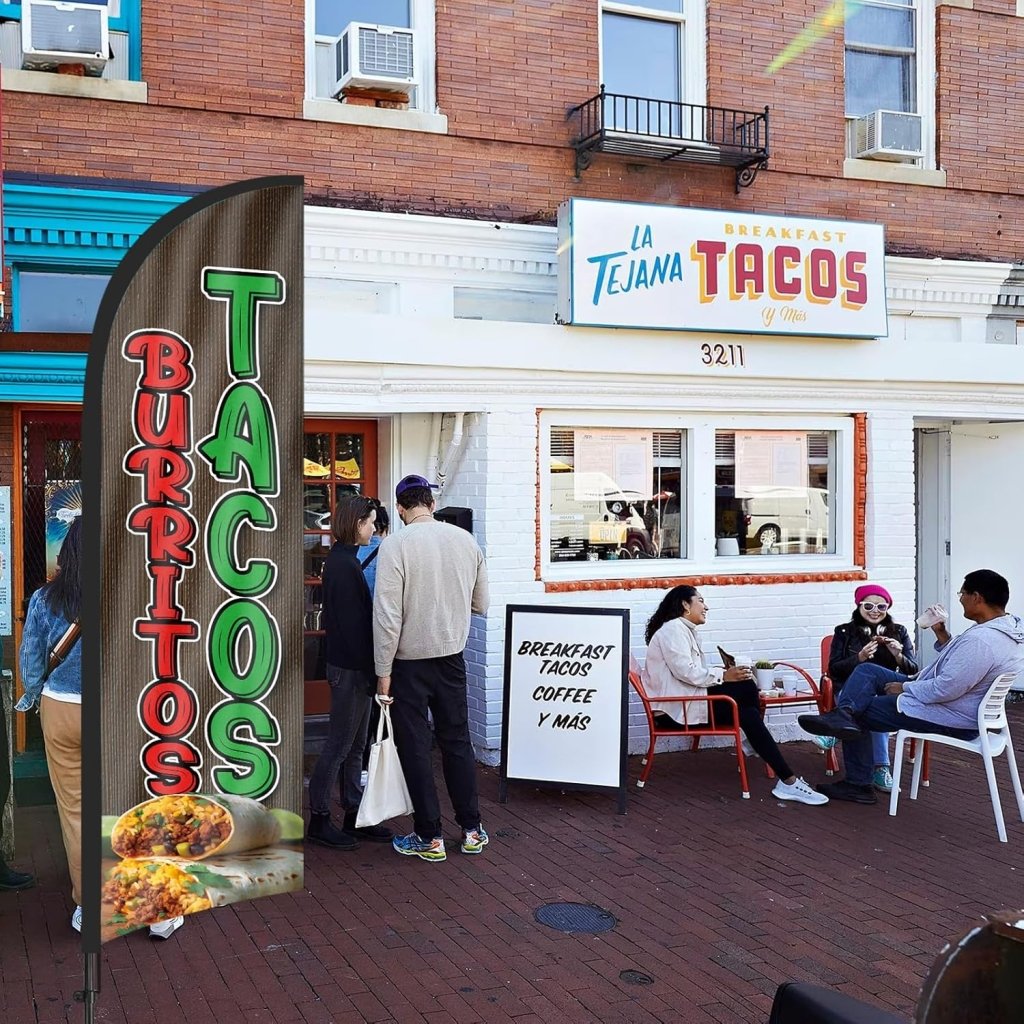 8ft Tacos Burritos Feather Flag Pole Kit