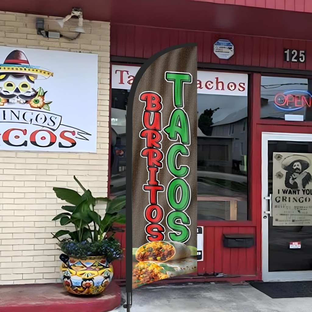 8ft Tacos Burritos Feather Flag Pole Kit