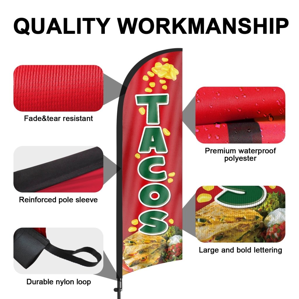 8ft Tacos Feather Flag Pole Kit