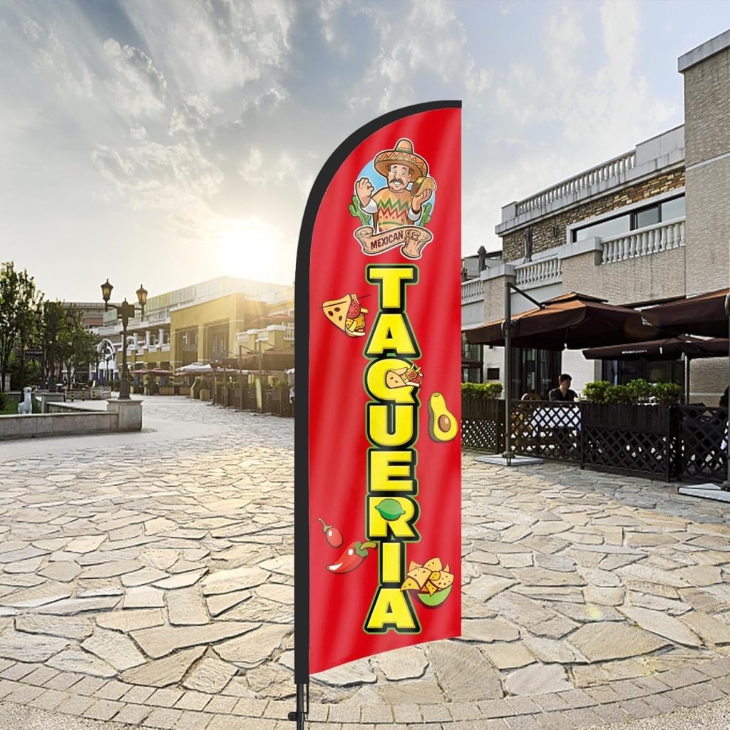 8ft Taqueria Feather Flag Kit with Pole and Stake