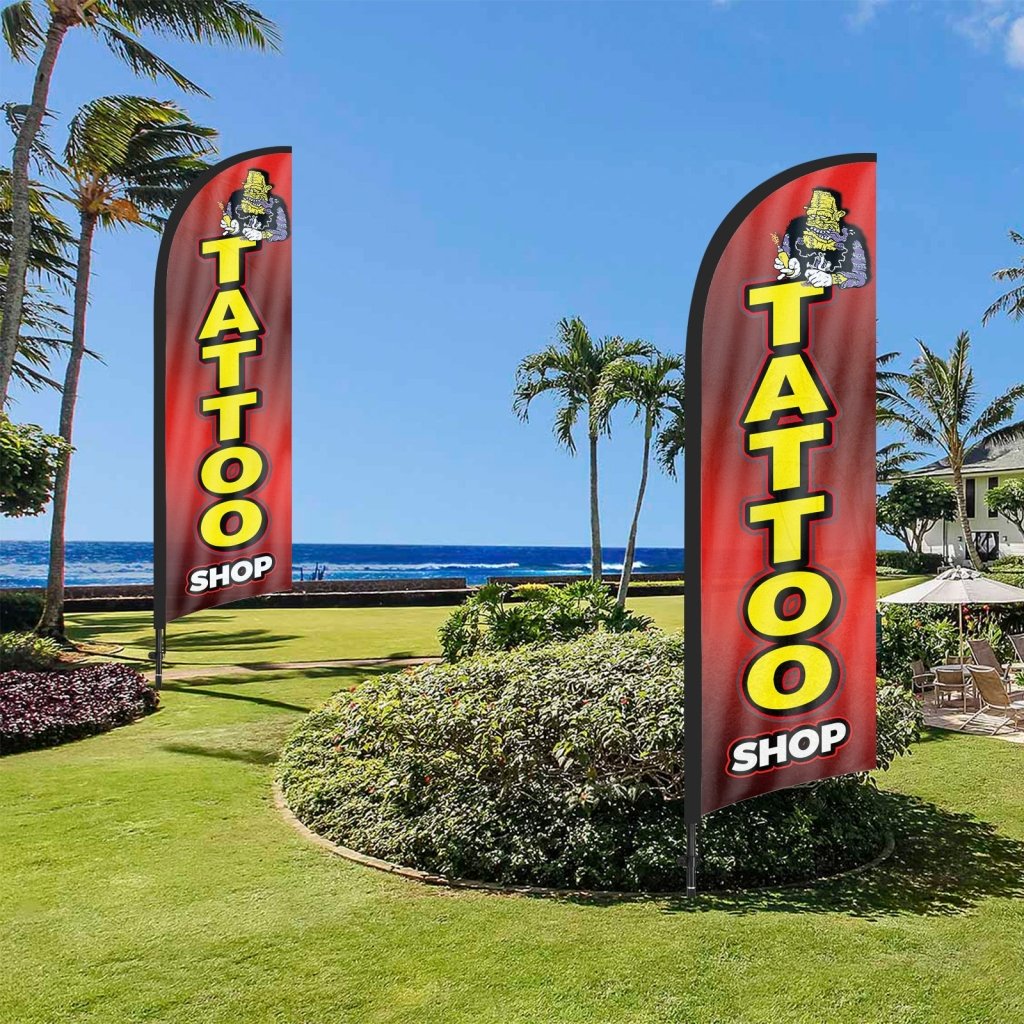 8ft Tattoo Feather Flag Pole Kit