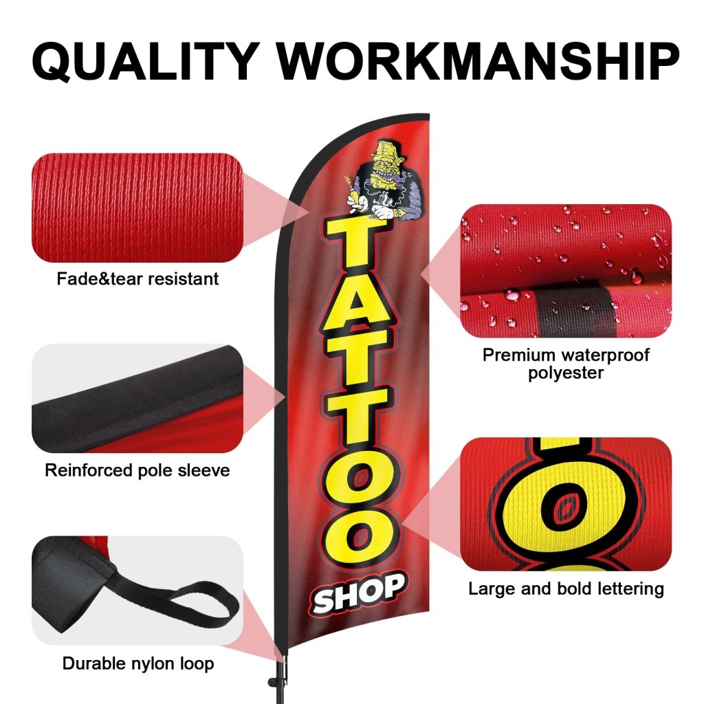 8ft Tattoo Feather Flag Pole Kit