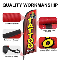 8ft Tattoo Feather Flag Pole Kit