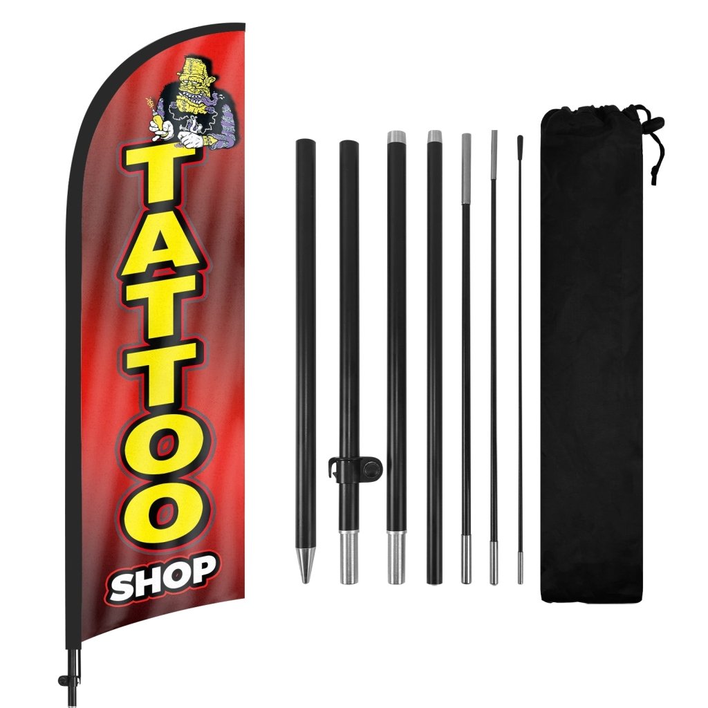 8ft Tattoo Feather Flag Pole Kit