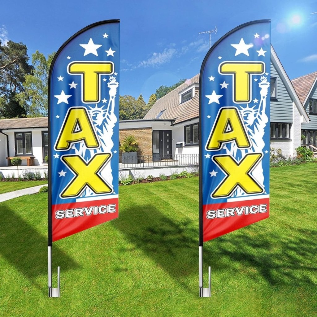 8FT Tax Service Advertising Swooper Flag（Flagpole Not Included） - FSFlag