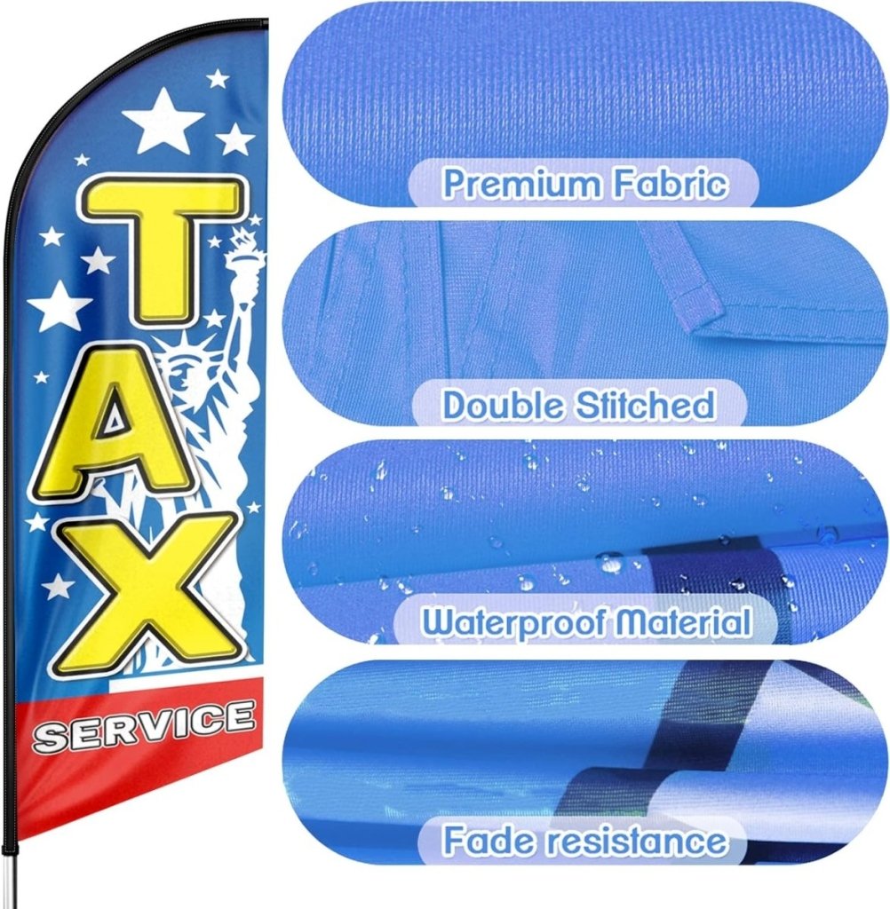 8FT Tax Service Advertising Swooper Flag（Flagpole Not Included） - FSFlag