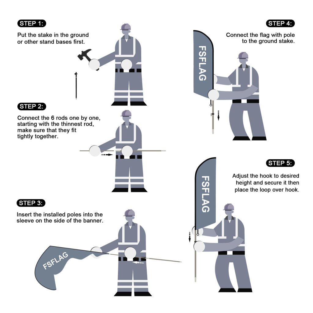 8ft Vape Shop Feather Flag Pole Kit