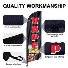 8ft Vape Shop Feather Flag Pole Kit