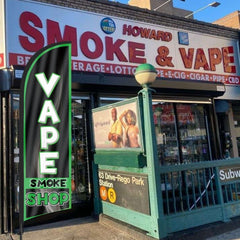 8ft Vape Smoke Shop Green Feather Flag Pole Kit