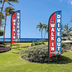 8ft Walk Ins Drive Out Feather Flag with Pole Kit