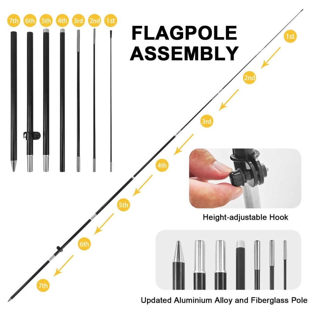 8ft We Buy Gold Feather Flag Pole Kit