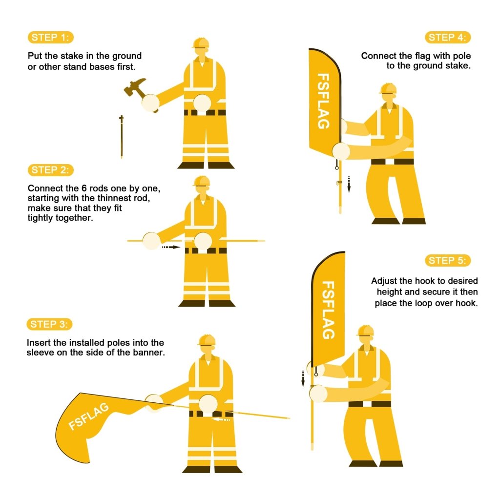 8ft We Buy Gold Feather Flag Pole Kit